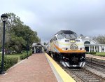 Northbound Sunrail Train # P316 has just discharged a large group of people getting off at Winter Park, Florida Station